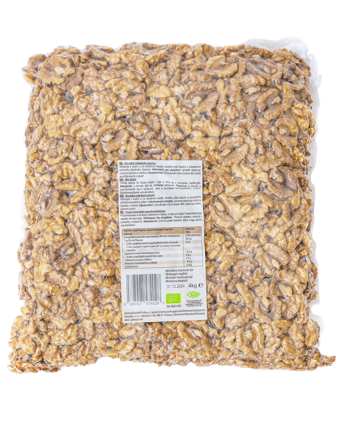 walnut kernels in vacuum large package backside