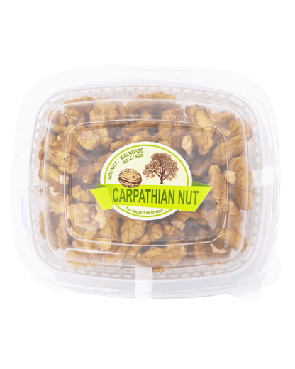 walnut kernels in tray upside